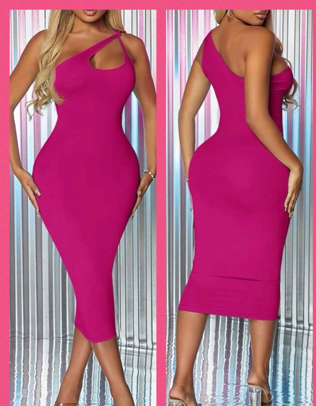 Shoulder Cut Bodycon Dress